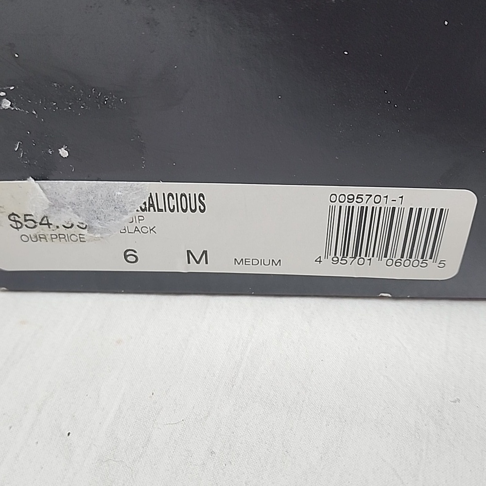 NWT Fergalicious By Fergie Black Wedge Sandals Size 6 4.5" Heel - Picture 11 of 11